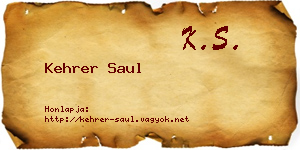 Kehrer Saul névjegykártya
